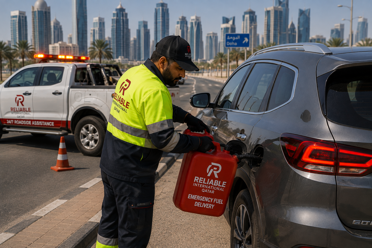 Emergency fuel delivery roadside assistance in Qatar