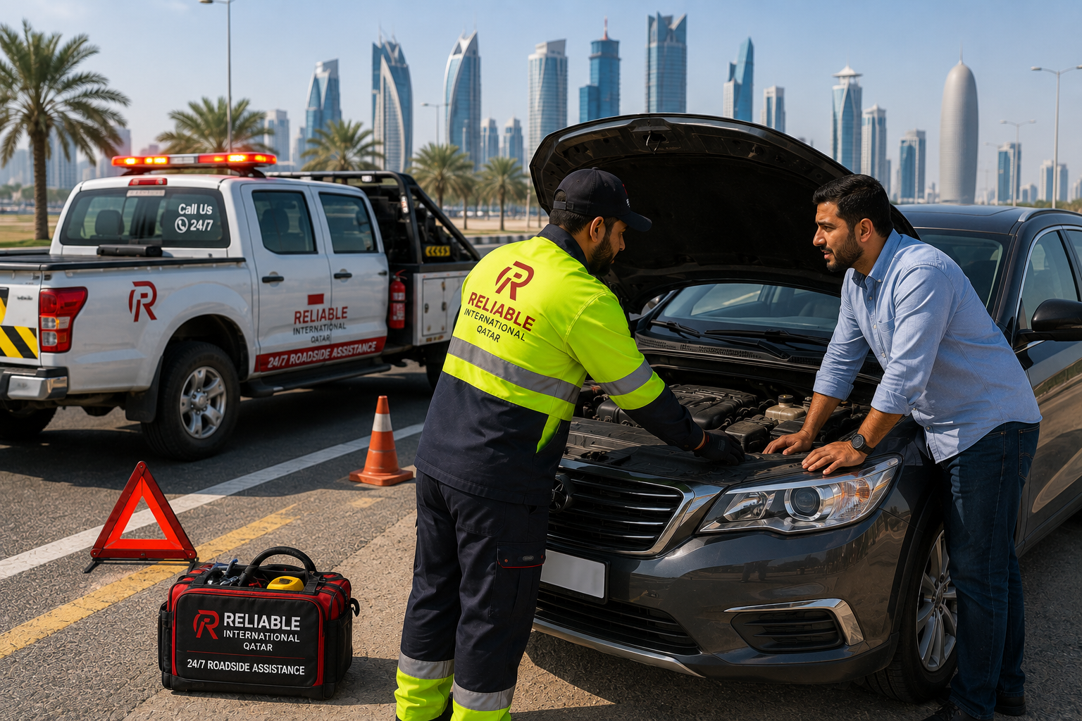 Emergency roadside assistance in Qatar